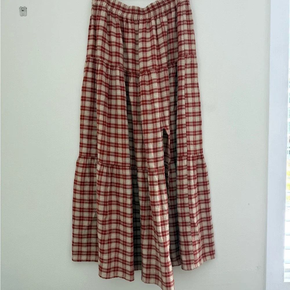 Rylee & Cru Heidi Midi Skirt in Red Plaid - Picture 2 of 5